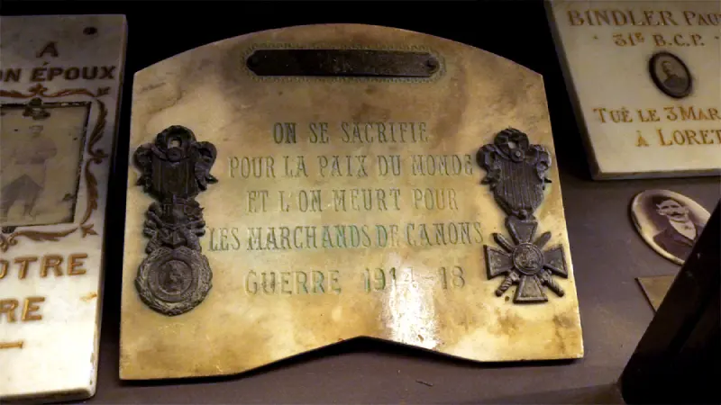 plaque commémorative d'un soldat mort durant la grande guerre