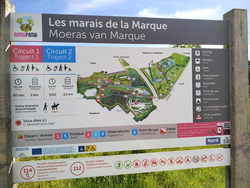 Plan des marais de la marque