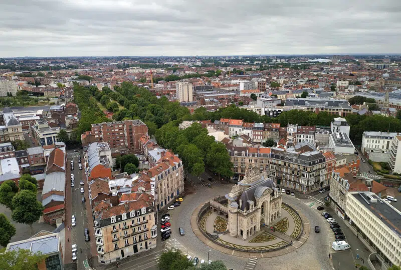 vue depuis le beffroi de l'hôtel de ville de Lille